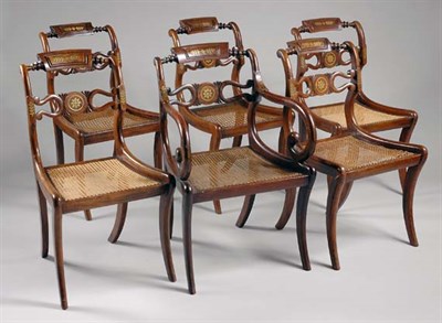 Lot 2535 - Set of Twelve Regency Brass Inlaid Rosewood...