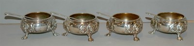 Lot 431 - Set of Four English Silver Footed Salt Cellars;...