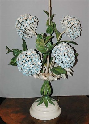 Lot 313 - Painted Metal Floriform Lamp
