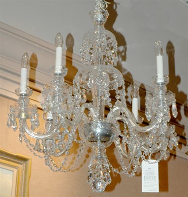 Lot 543 - Georgian Style Cut Glass Six-Light Chandelier
