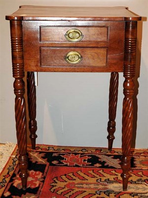 Lot 417 - Federal Style Fruitwood Two-Drawer Side Table...