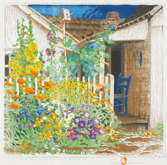 Lot 3318 - Gustave Baumann HOOSIER GARDEN Color woodcut,...