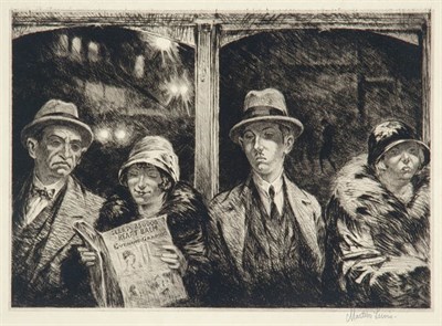 Lot 3354 - Martin Lewis TABLOID READERS (M. 57) Drypoint,...