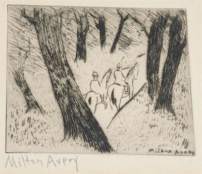 Lot 3312 - Milton Avery RIDERS IN THE PARK (LUNN 6)...