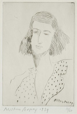 Lot 3313 - Milton Avery ROSALIE (L. 17) Drypoint, 1939,...