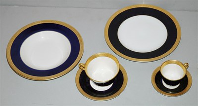 Lot 345 - Syracuse Pottery Cobalt Decorated Dinner...