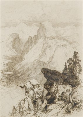 Lot 3360 - Thomas Moran HALF DOME, VIEW FROM MORAN POINT...