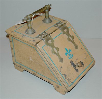 Lot 367 - Victorian Style Brass Mounted Painted Coal Bin
