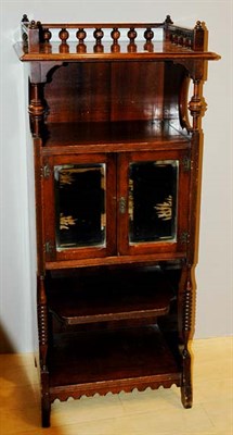 Lot 410 - Victorian Style Fruitwood Mirrored Door Side...