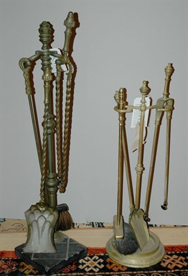 Lot 411 - Two Sets of Metal Fireplace Tools
