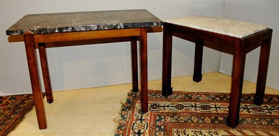 Lot 428 - Two Marble Top Mahogany Low Tables