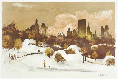 Lot 3332 - Adolf Dehn WINTER PARK AT NIGHT; CENTRAL PARK,...