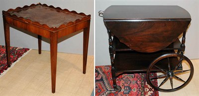 Lot 436 - Victorian Style Mahogany Tea Cart; Together...