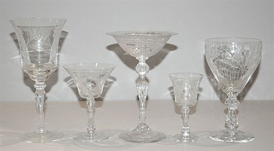 Lot 448 - Miscellaneous Group of Etched Glass Stemware...