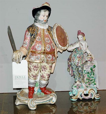 Lot 498 - Two Continental Porcelain Figures Height of...