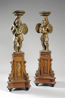 Lot 2142 - Pair of Continental Baroque Gilt-Wood Figures...