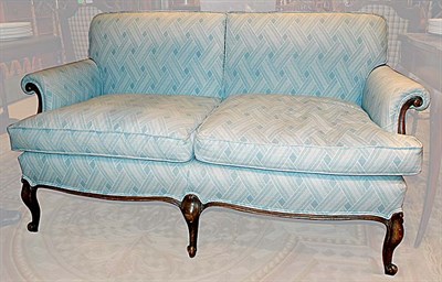 Lot 490 - Louis XV Style Upholstered Walnut Settee...