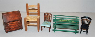 Lot 502 - Miscellaneous Group of Wood Doll House Furniture