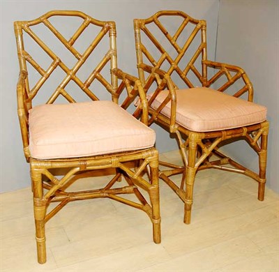 Lot 506 - Pair of Regency Style Faux Bamboo Armchairs