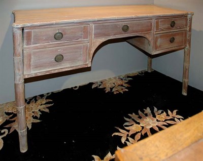Lot 508 - Georgian Style Limed Wood Desk Height 31...