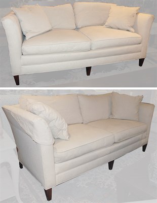 Lot 522 - Pair of Upholstered Two-Seat Sofas Length of...
