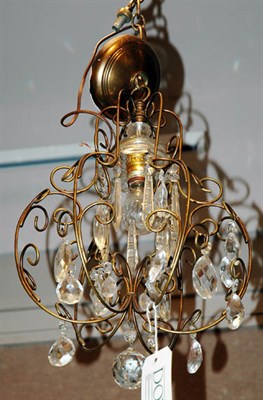Lot 538 - Rococo Style Metal and Glass Prismed Hall Light