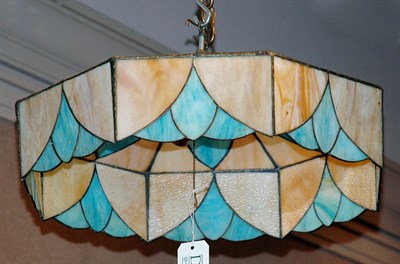 Lot 545 - Slag Glass Two-Light Ceiling Light