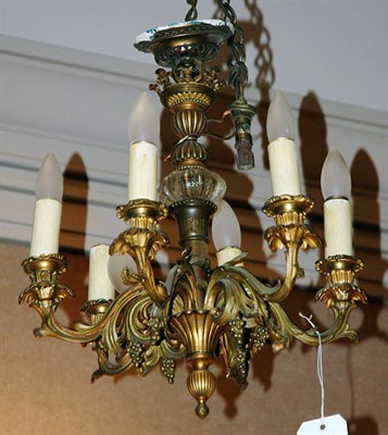Lot 547 - Rococo Style Gilt-Metal Six-Light Chandelier