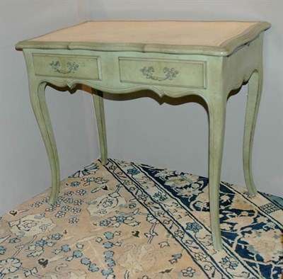 Lot 588 - Louis XV Style Leather Top Painted Two-Drawer...
