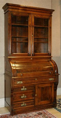 Lot 631 - American Victorian Burl-Wood Secretary Bookcase