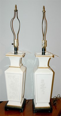 Lot 632 - Pair of Porcelain Vasiform Lamps