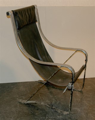 Lot 260 - Leather and Aluminum Spring Chair McKay