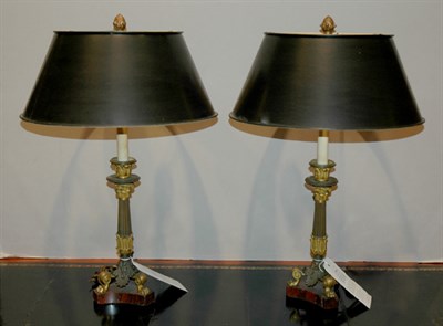 Lot 2555 - Pair of Empire Style Gilt and Patinated-Bronze...
