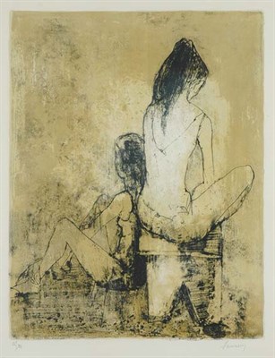 Lot 149 - Jean Jansem [SEATED DANCERS] Color lithograph,...