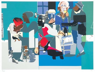 Lot 3090 - After Romare Bearden FAMILY DINNER Color...