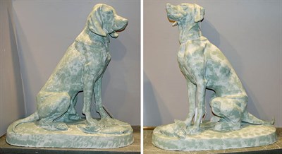 Lot 653 - Two Composition Figures of Hunting Dogs Height...