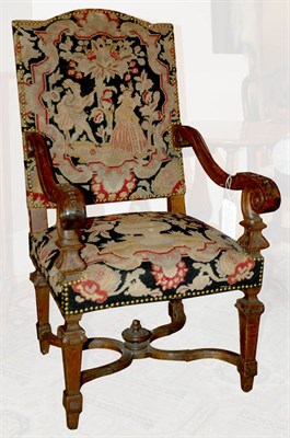 Lot 520 - Louis XIV Style Tapestry Upholstered Carved...