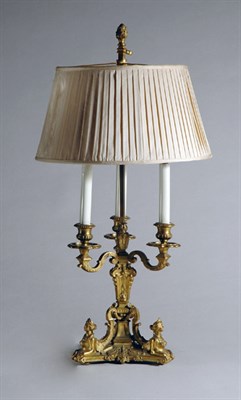 Lot 2234 - Regence Style Gilt-Bronze Three-Light...