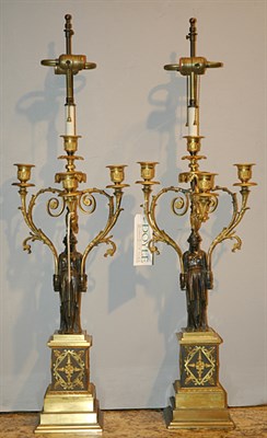 Lot 2558 - Pair of Empire Style Gilt and Patinated-Bronze...