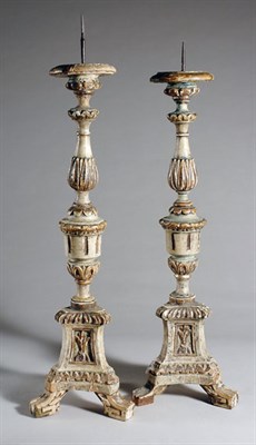 Lot 2186 - Pair of Continental Baroque Painted and Parcel...