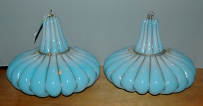 Lot 188A - Pair of Murano Metal Mounted Turquoise Glass...