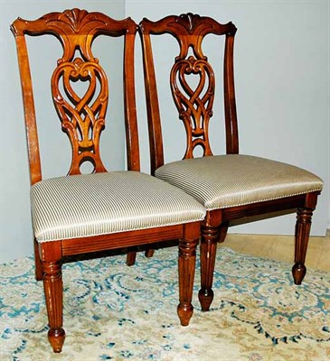 Lot 127 - Set of Eight William IV Style Walnut Side Chairs