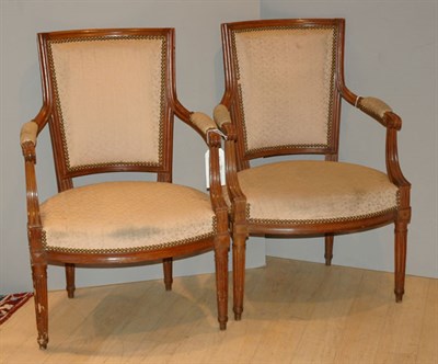 Lot 2447 - Pair of Louis XVI Beechwood Fauteuils Late...
