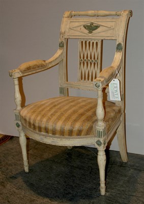 Lot 2545 - Directoire Painted Fauteuil Late 18th/early...