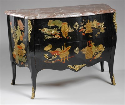 Lot 2284 - Louis XV Gilt-Bronze Mounted Black Lacquered...