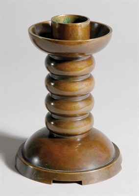 Lot 230 - Danish Bronze Candlestick Evan Jensen Height 6...