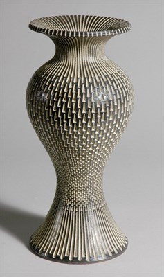 Lot 250 - Black and White Ceramic Vase Erik Bright,...