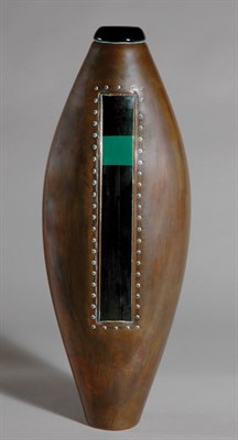 Lot 184 - Australian Copper Encased Blown Glass Vase...