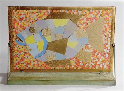 Lot 246 - Higgins Studio Glass Mosaic Fish Plaque and...