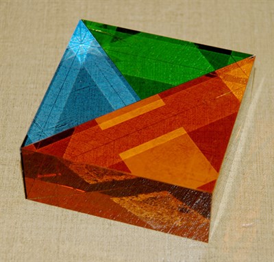 Lot 230A - Czechoslovakian Three-Piece Orange, Cobalt and...